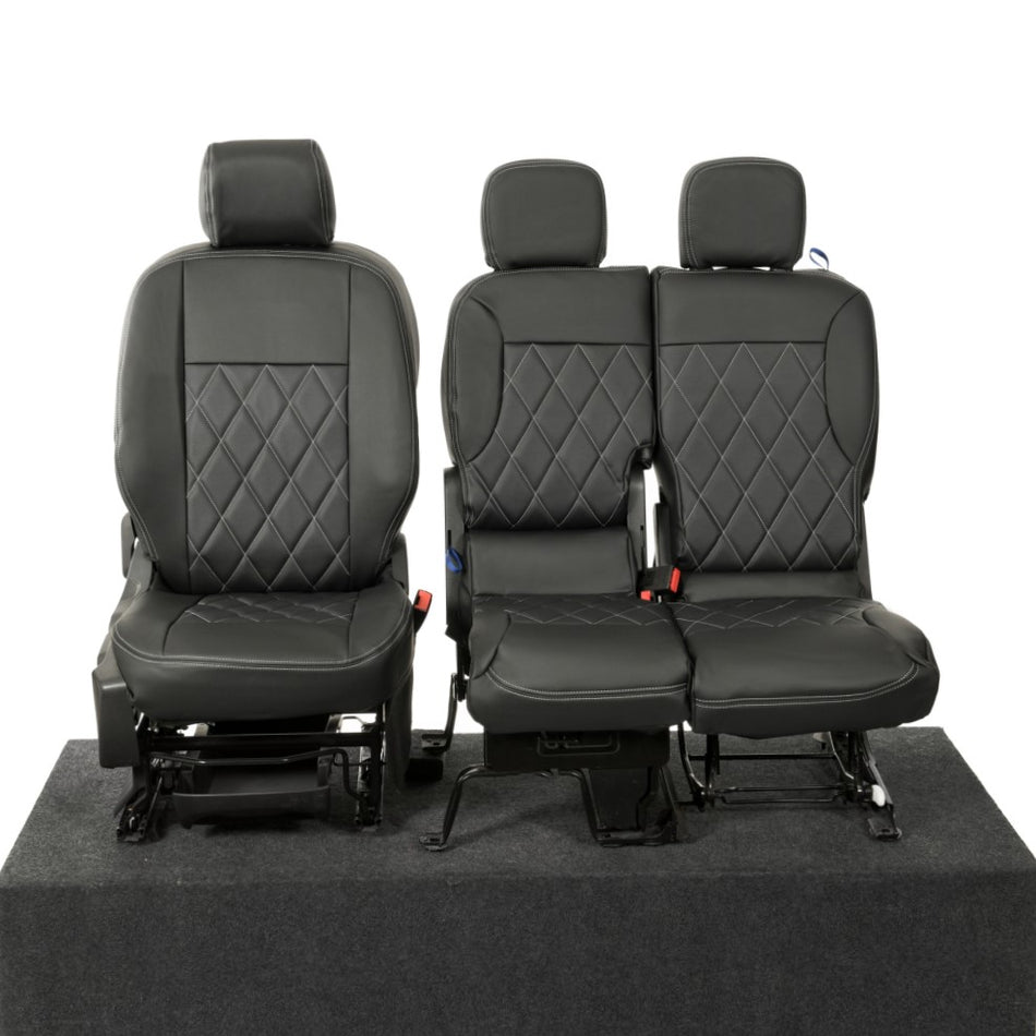 Peugeot Partner Leatherette Front Seat Covers (2018 Onwards) Black