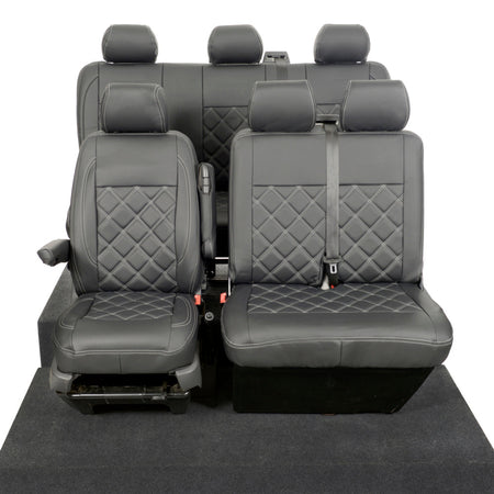 VW T6 / T6.1 Transporter Tailored Leatherette Seat Covers (2015 Onwards) - UK Custom Covers