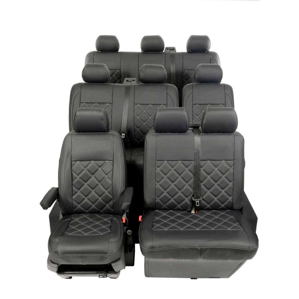 VW T6 / T6.1 Shuttle Tailored Leatherette Seat Covers (2015 Onwards) - UK Custom Covers