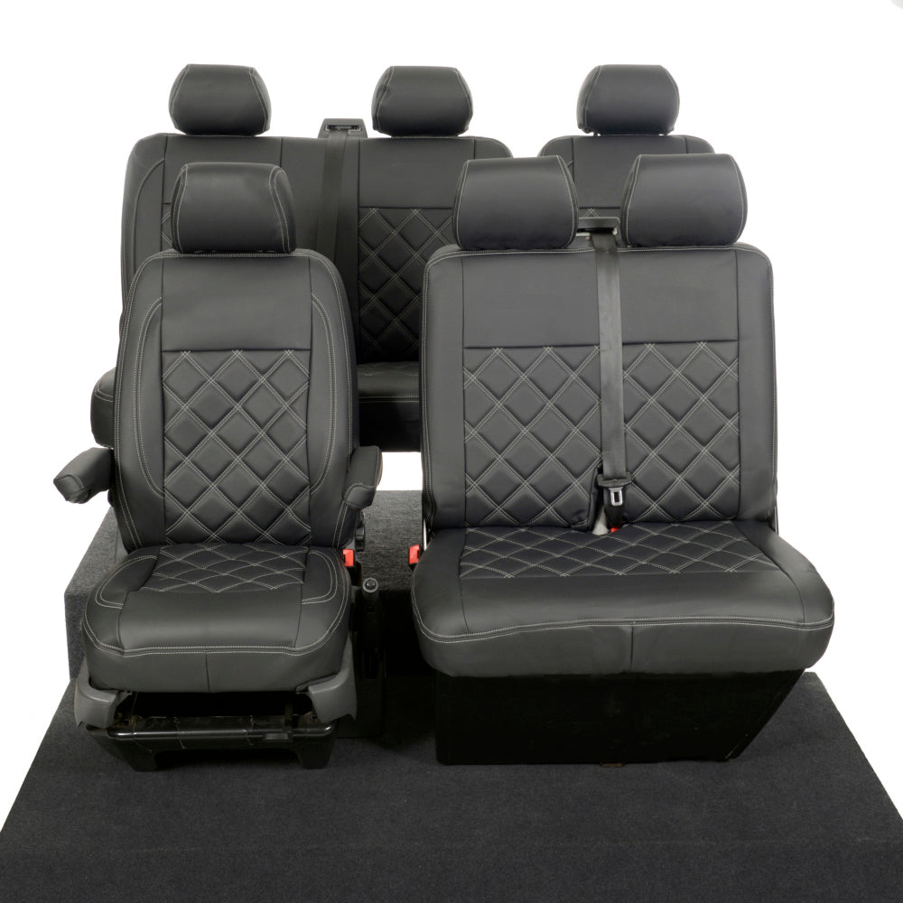 VW T5 / T5.1 Kombi Tailored Leatherette Seat Covers (2003-2015) - UK Custom Covers