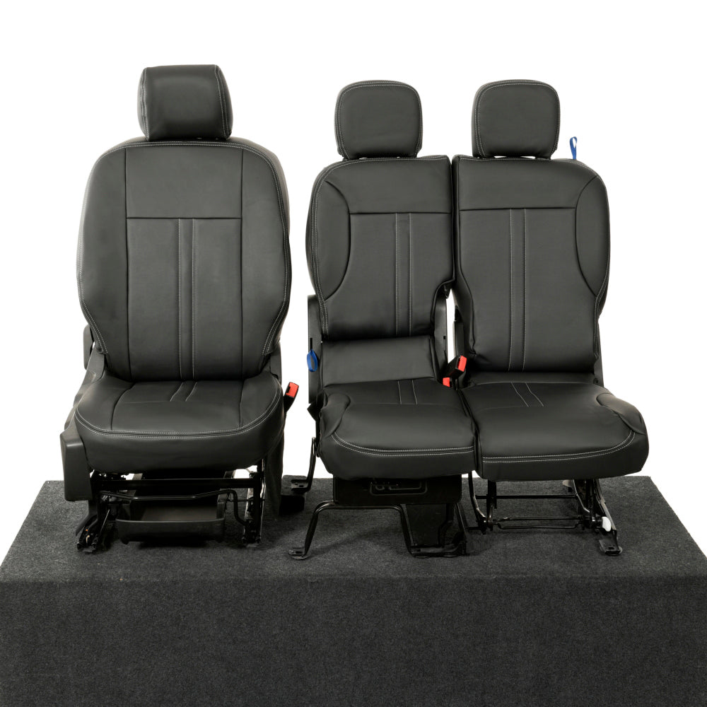 Peugeot Partner Tailored Leatherette Seat Covers - Black - UK Custom Covers