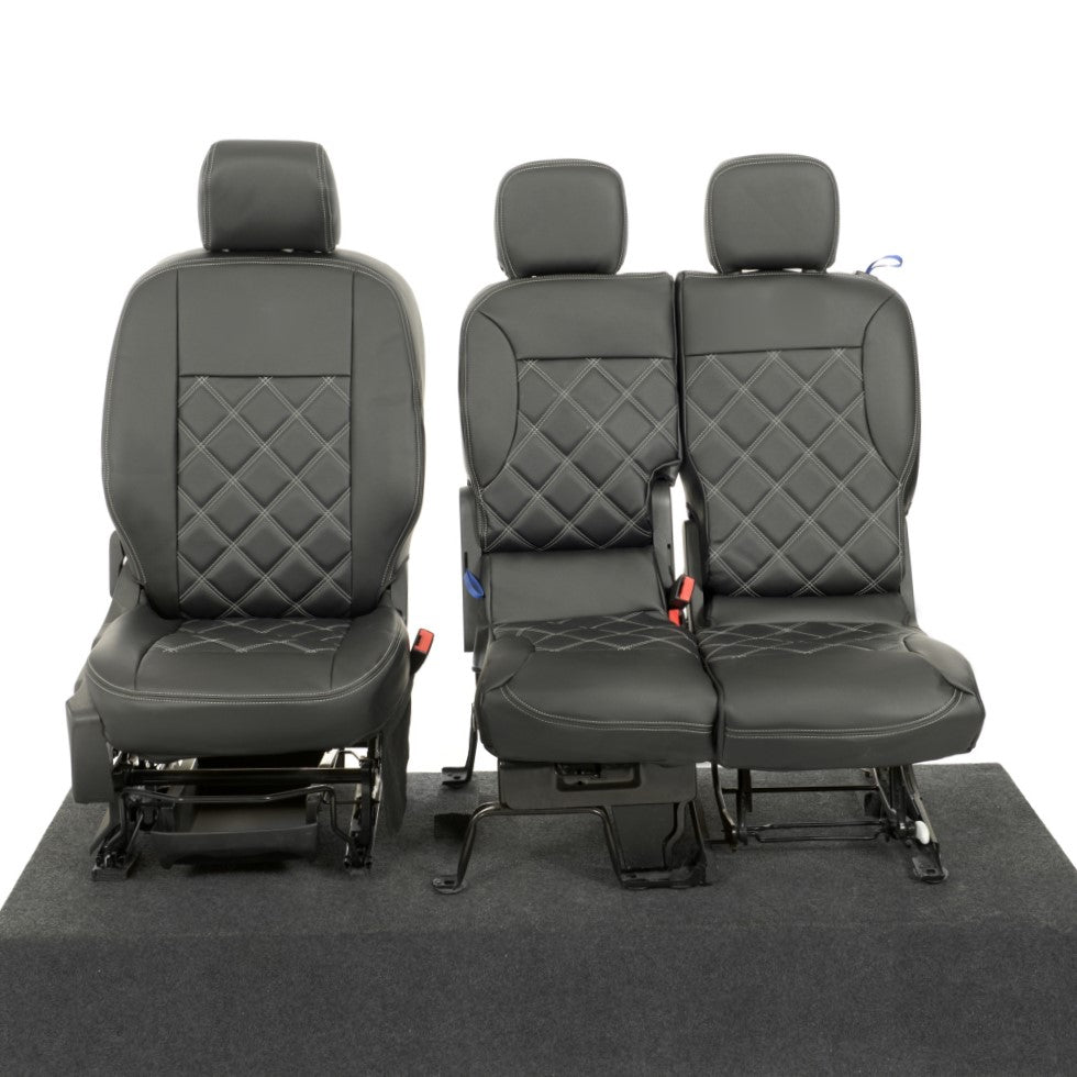 Peugeot Partner Tailored Leatherette Seat Covers - Black - UK Custom Covers