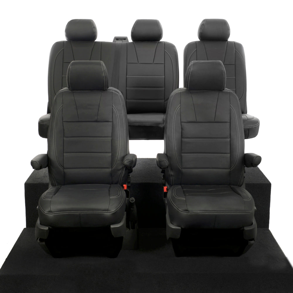 VW T6 / T6.1 Kombi Tailored Leatherette Seat Covers (2015 Onwards) - UK Custom Covers