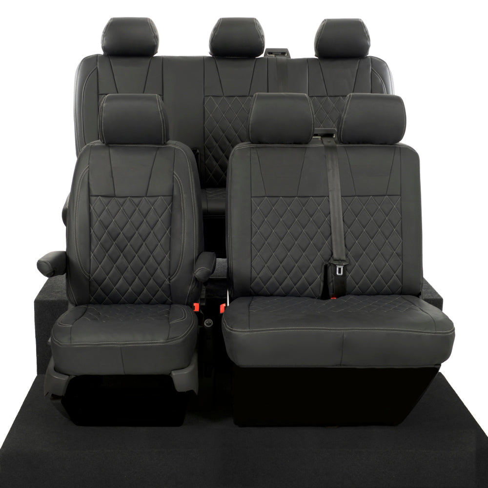 VW T6 / T6.1 Transporter Tailored Leatherette Seat Covers (2015 Onwards) - UK Custom Covers