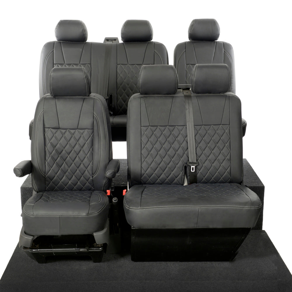 VW T6 / T6.1 Transporter Tailored Leatherette Seat Covers (2015 Onwards) - UK Custom Covers