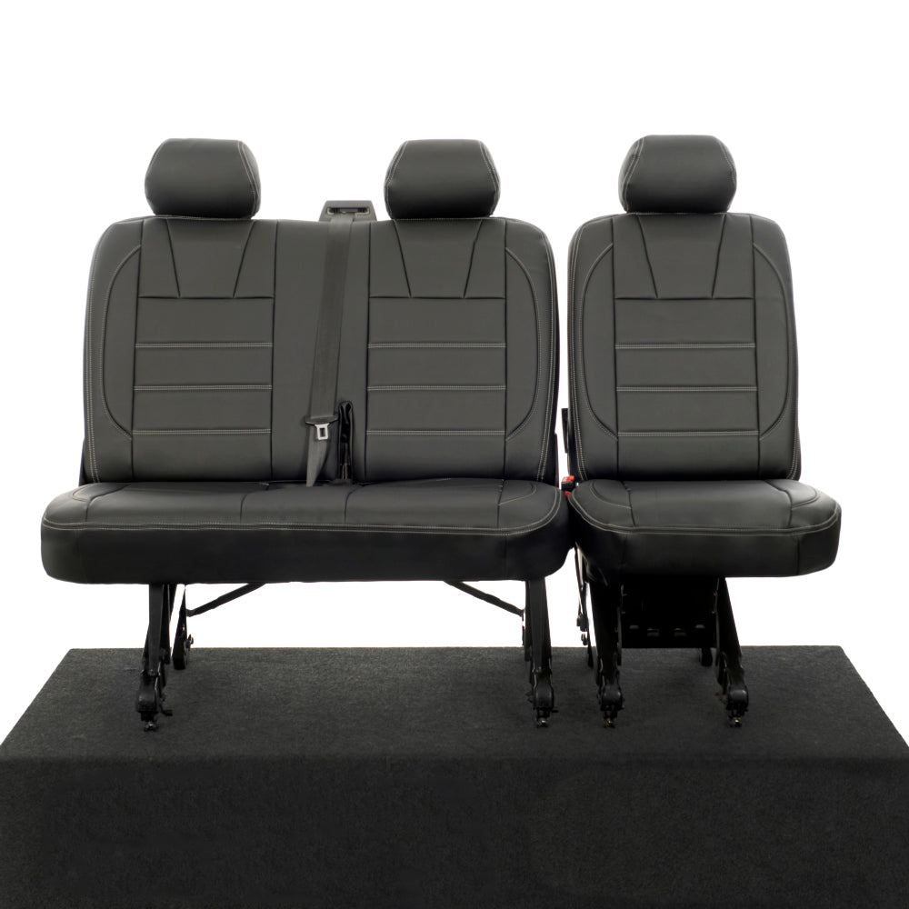 VW T6 / T6.1 Transporter Tailored Leatherette Seat Covers (2015 Onwards) - UK Custom Covers