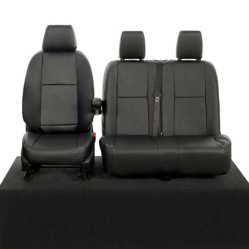 Mercedes Sprinter Block Stitch Leatherette Front Seat Covers (2018 Onwards)