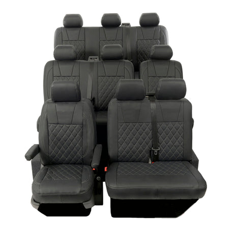 VW T6 / T6.1 Shuttle Tailored Leatherette Seat Covers (2015 Onwards) - UK Custom Covers