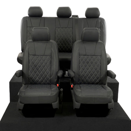 VW T6 / T6.1 Transporter Tailored Leatherette Seat Covers (2015 Onwards) - UK Custom Covers