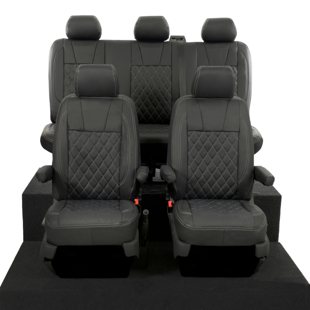 VW T6 / T6.1 Kombi Tailored Leatherette Seat Covers (2015 Onwards) - UK Custom Covers