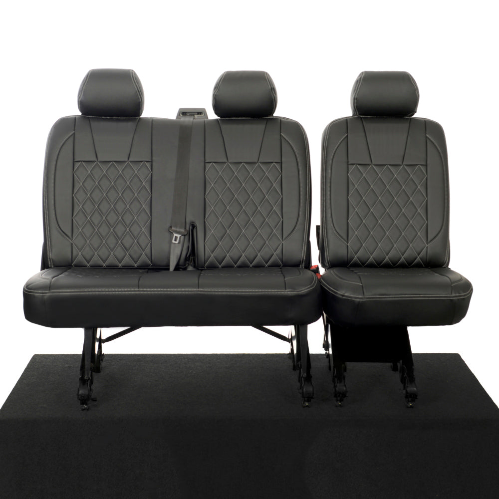 VW T5 / T5.1 Kombi Tailored Leatherette Seat Covers (2003-2015) - UK Custom Covers