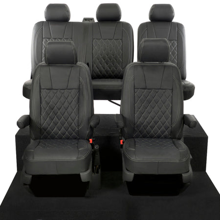 VW T6 / T6.1 Transporter Tailored Leatherette Seat Covers (2015 Onwards) - UK Custom Covers