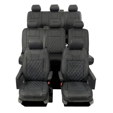 VW T6 / T6.1 Shuttle Tailored Leatherette Seat Covers (2015 Onwards) - UK Custom Covers