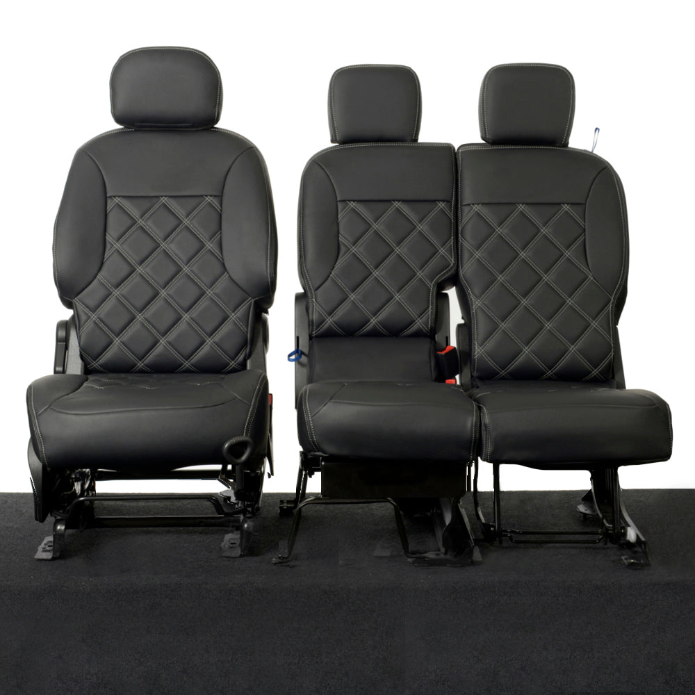 Peugeot Partner Tailored Leatherette Seat Covers - Black - UK Custom Covers