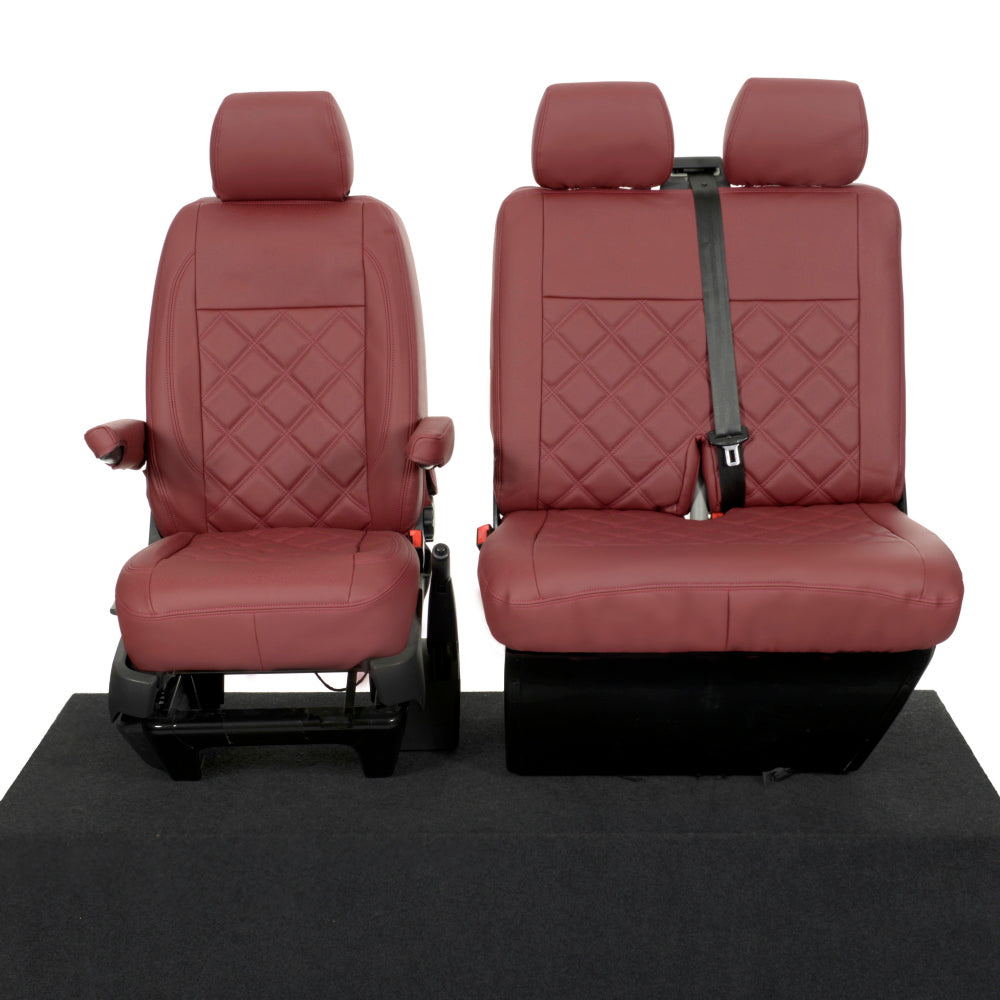 VW T6 / T6.1 Transporter Tailored Leatherette Seat Covers (2015 Onwards) - UK Custom Covers