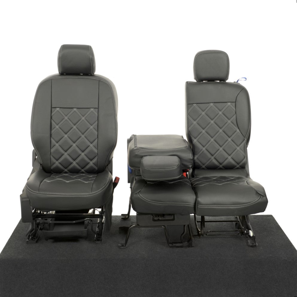 Peugeot Partner Tailored Leatherette Seat Covers - Black - UK Custom Covers