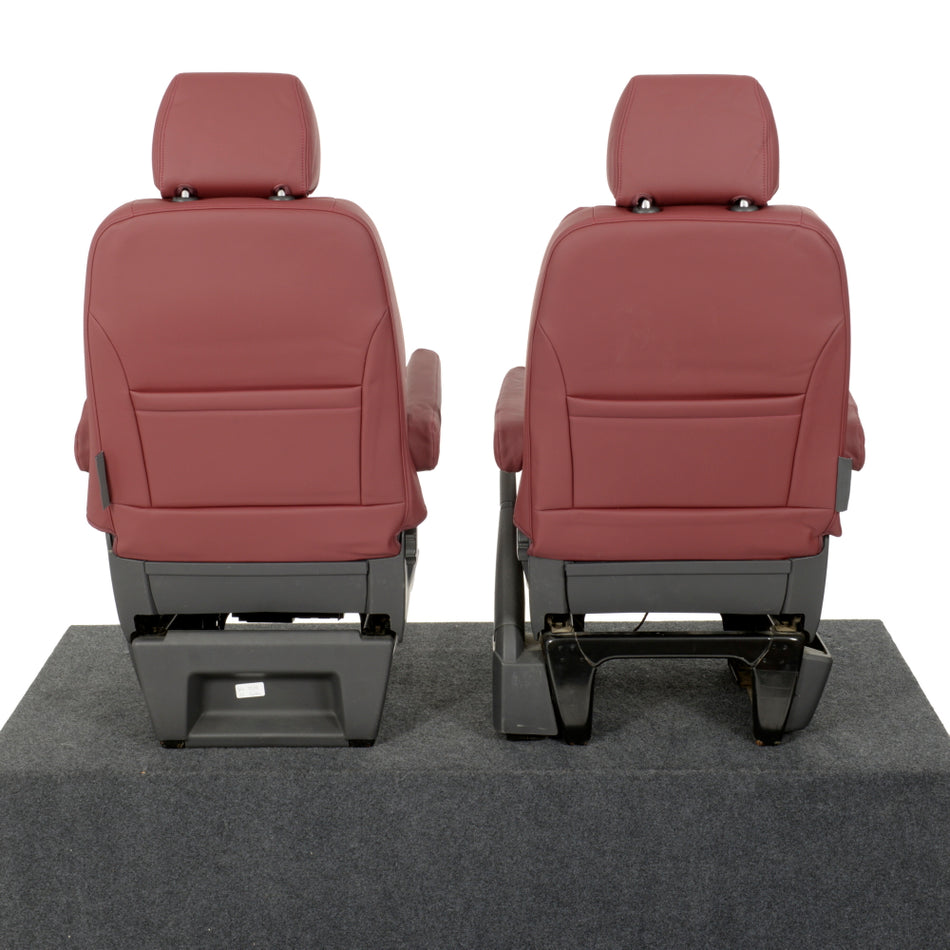 VW Transporter T5/T5.1 Leatherette Front Seat Covers (2003-2015) Red