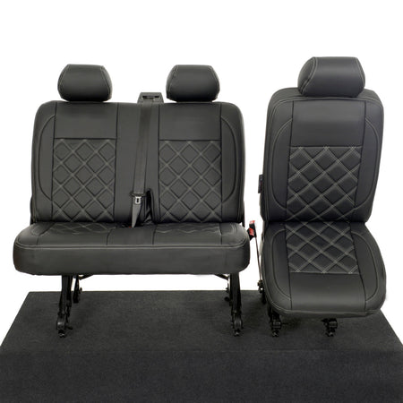 VW T5 / T5.1 Kombi Tailored Leatherette Seat Covers (2003-2015) - UK Custom Covers