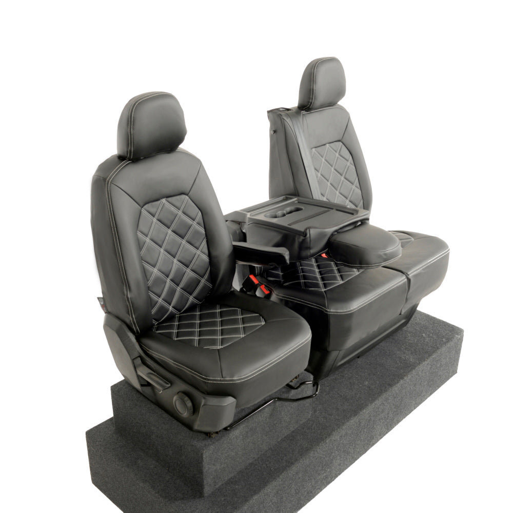 VW Crafter Tailored Leatherette Seat Covers - Black - UK Custom Covers