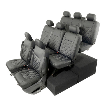 VW T6 / T6.1 Shuttle Tailored Leatherette Seat Covers (2015 Onwards) - UK Custom Covers