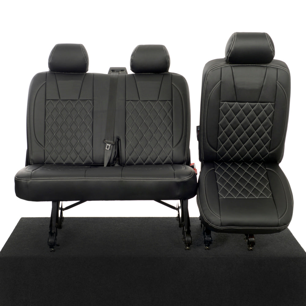 VW T5 / T5.1 Kombi Tailored Leatherette Seat Covers (2003-2015) - UK Custom Covers