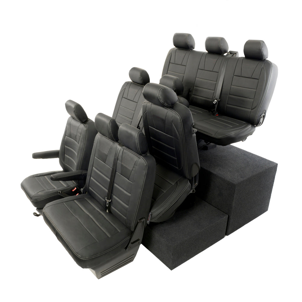 VW T6 / T6.1 Shuttle Tailored Leatherette Seat Covers (2015 Onwards) - UK Custom Covers