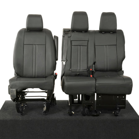 Peugeot Expert Tailored Leatherette Seat Covers (2016 Onwards) - Black - UK Custom Covers