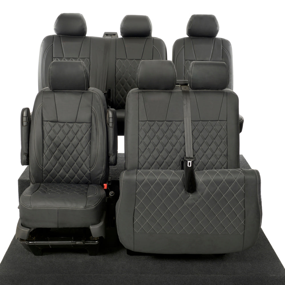 VW T6 / T6.1 Transporter Tailored Leatherette Seat Covers (2015 Onwards) - UK Custom Covers