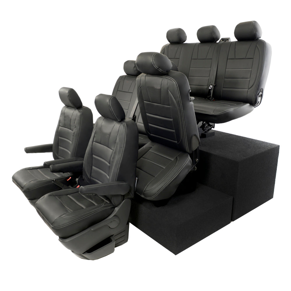 VW T6 / T6.1 Shuttle Tailored Leatherette Seat Covers (2015 Onwards) - UK Custom Covers