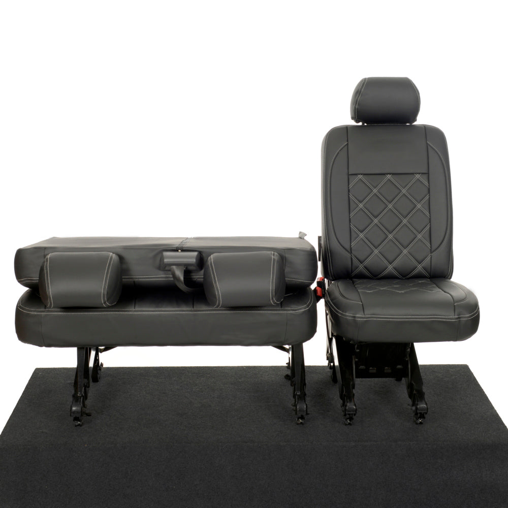 VW T6 / T6.1 Shuttle Tailored Leatherette Seat Covers (2015 Onwards) - UK Custom Covers