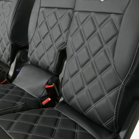 Peugeot Partner Tailored Leatherette Seat Covers - Black - UK Custom Covers