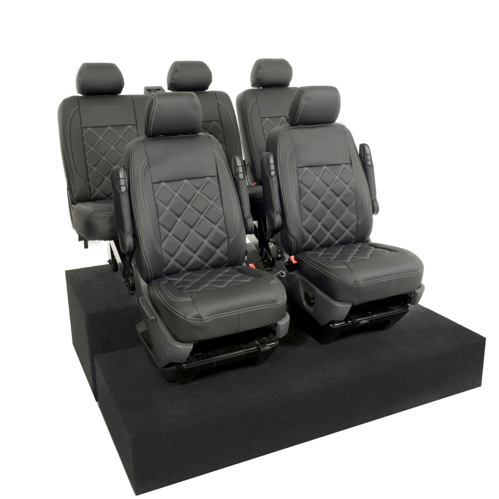 VW T6 / T6.1 Transporter Tailored Leatherette Seat Covers (2015 Onwards) - UK Custom Covers