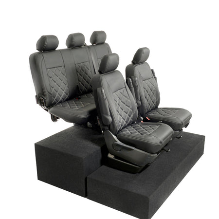 VW T5 / T5.1 Kombi Tailored Leatherette Seat Covers (2003-2015) - UK Custom Covers