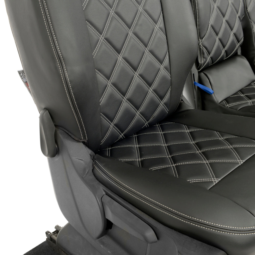 Peugeot Partner Tailored Leatherette Seat Covers - Black - UK Custom Covers