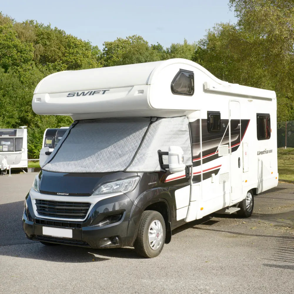 UK Custom Covers Frost Wrap Screen Cover For Peugeot Boxer Motorhome (2025 Onwards) Black SW373BLACKAD8