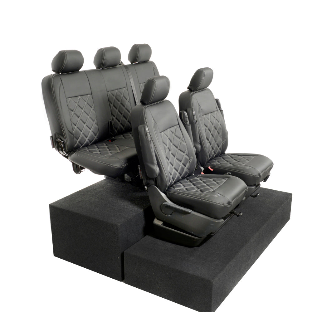 VW T6 / T6.1 Transporter Tailored Leatherette Seat Covers (2015 Onwards) - UK Custom Covers