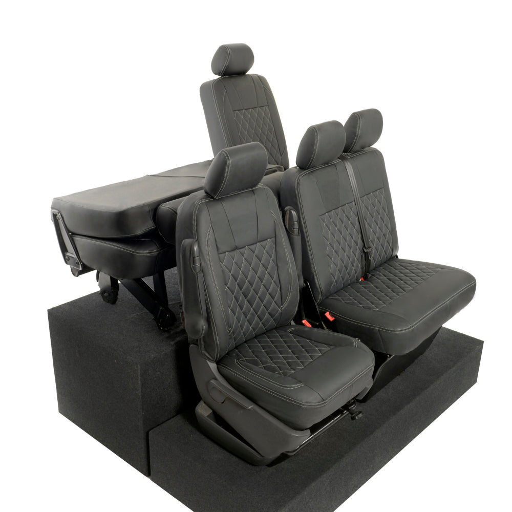 VW T6 / T6.1 Transporter Tailored Leatherette Seat Covers (2015 Onwards) - UK Custom Covers