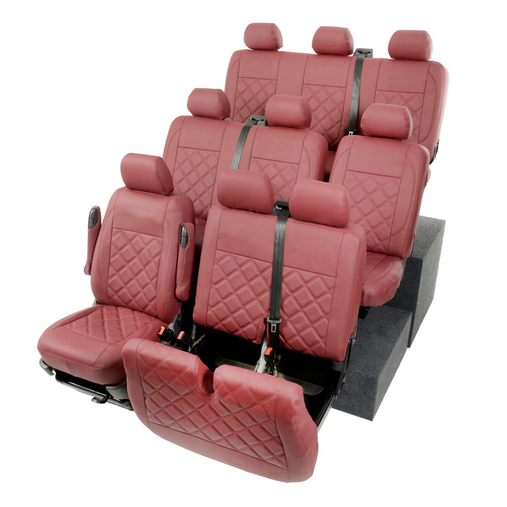 VW T6 / T6.1 Shuttle Tailored Leatherette Seat Covers (2015 Onwards) - UK Custom Covers