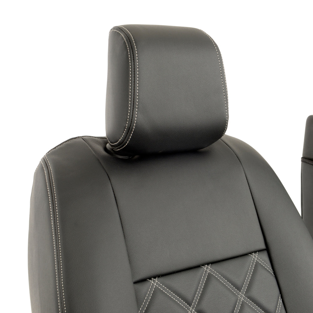 Peugeot Expert Tailored Leatherette Seat Covers (2016 Onwards) - Black - UK Custom Covers