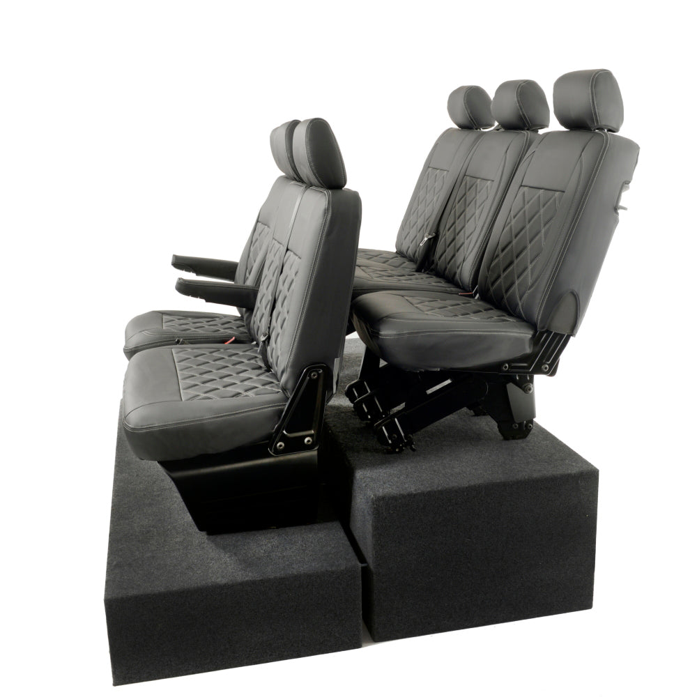 VW T6 / T6.1 Transporter Tailored Leatherette Seat Covers (2015 Onwards) - UK Custom Covers