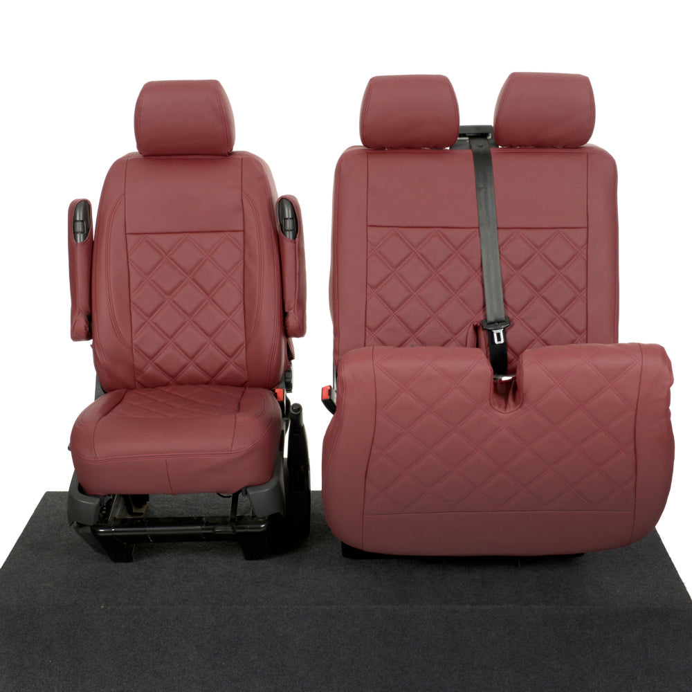 VW T6 / T6.1 Kombi Tailored Leatherette Seat Covers (2015 Onwards) - UK Custom Covers