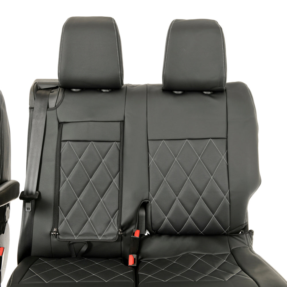 Peugeot Expert Tailored Leatherette Seat Covers (2016 Onwards) - Black - UK Custom Covers