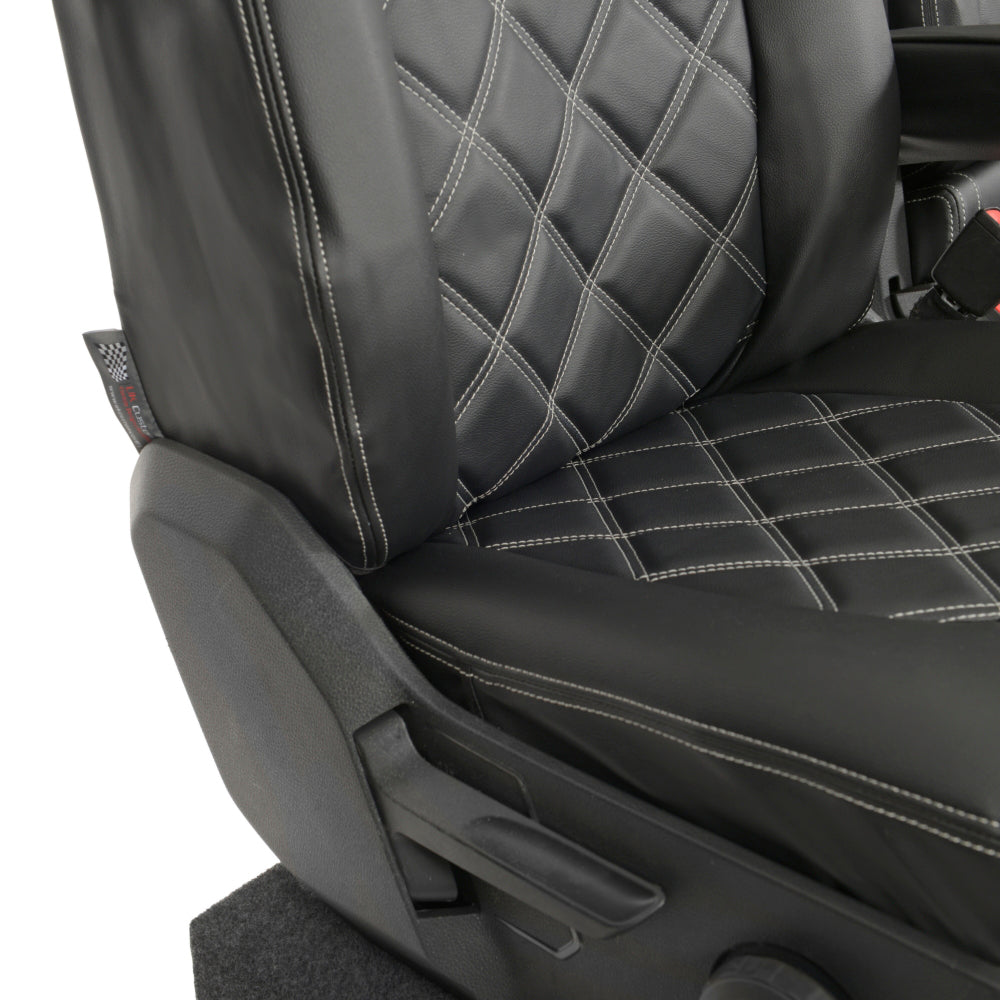 VW Crafter Tailored Leatherette Seat Covers - Black - UK Custom Covers