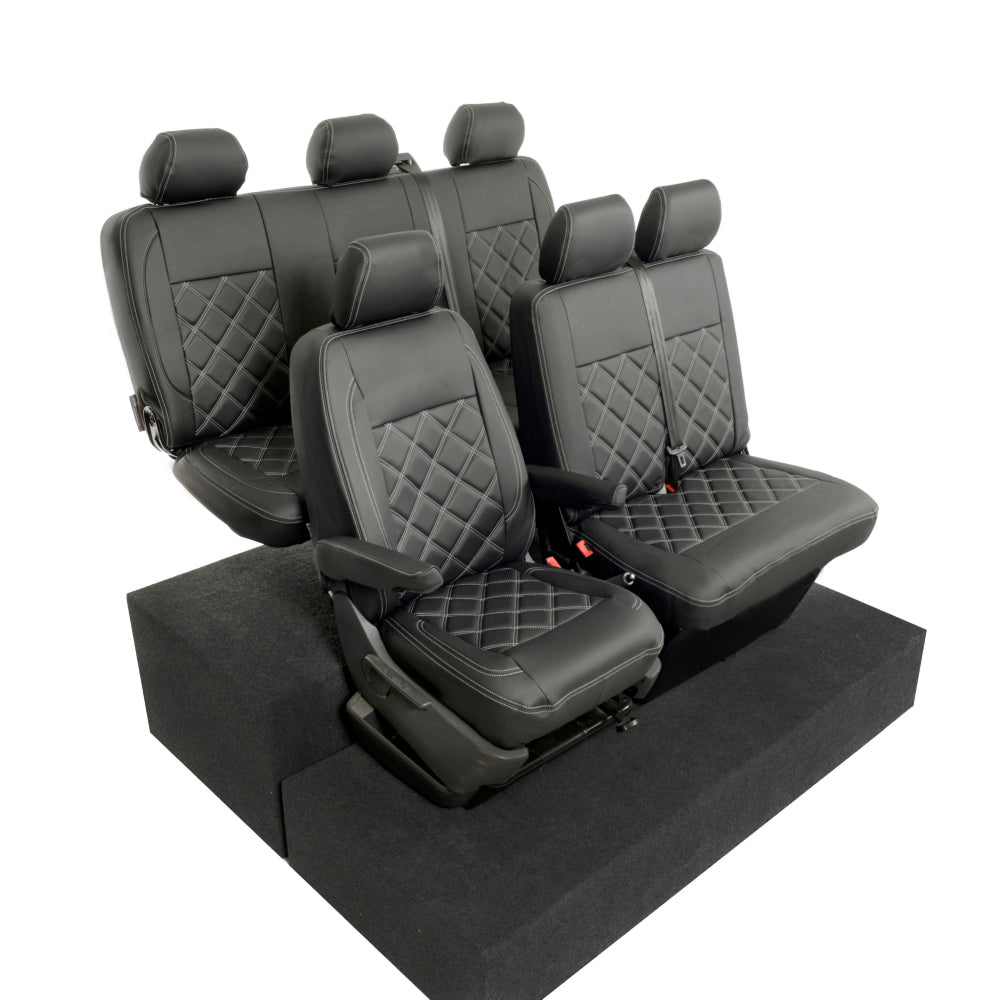 VW T6 / T6.1 Kombi Tailored Leatherette Seat Covers (2015 Onwards) - UK Custom Covers