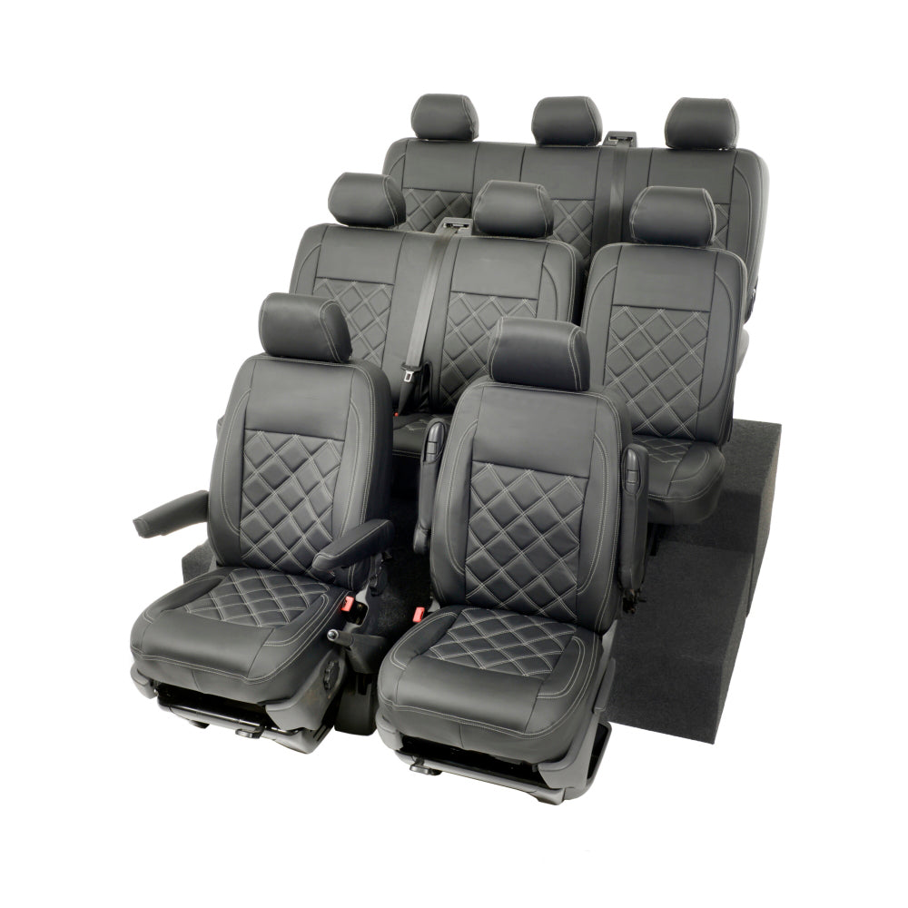 VW T6 / T6.1 Shuttle Tailored Leatherette Seat Covers (2015 Onwards) - UK Custom Covers