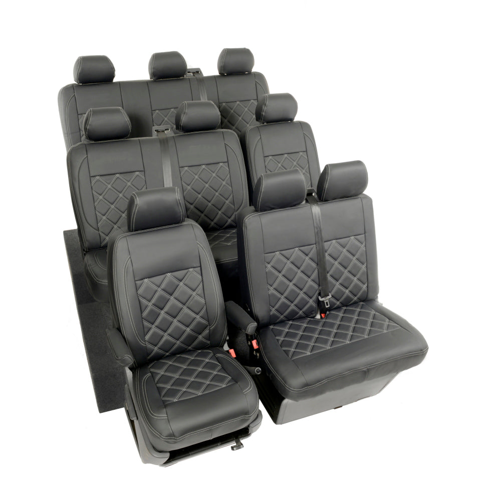 VW T6 / T6.1 Shuttle Tailored Leatherette Seat Covers (2015 Onwards) - UK Custom Covers