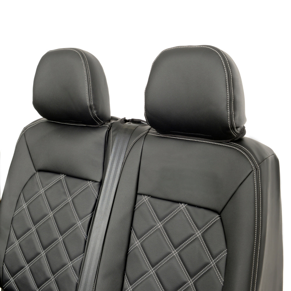 VW Crafter Tailored Leatherette Seat Covers - Black - UK Custom Covers