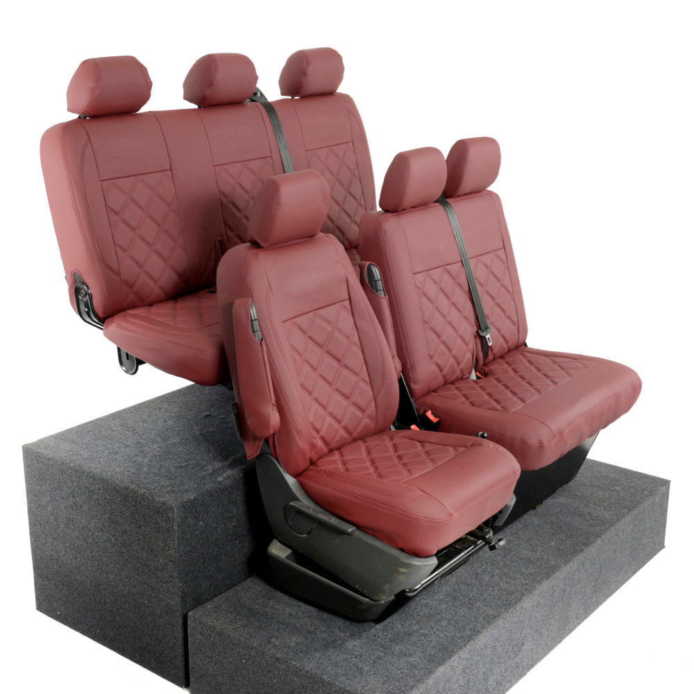 VW T6 / T6.1 Kombi Tailored Leatherette Seat Covers (2015 Onwards) - UK Custom Covers