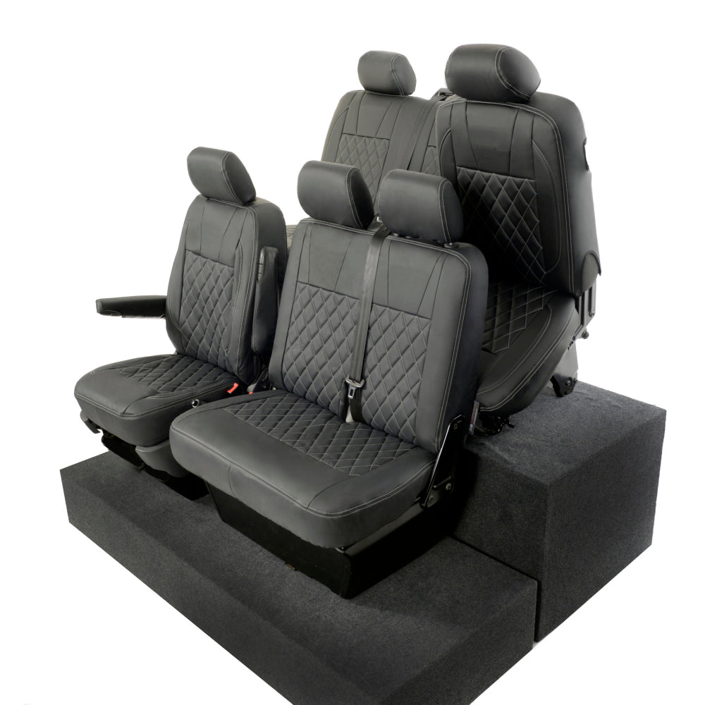 VW T5 / T5.1 Kombi Tailored Leatherette Seat Covers (2003-2015) - UK Custom Covers