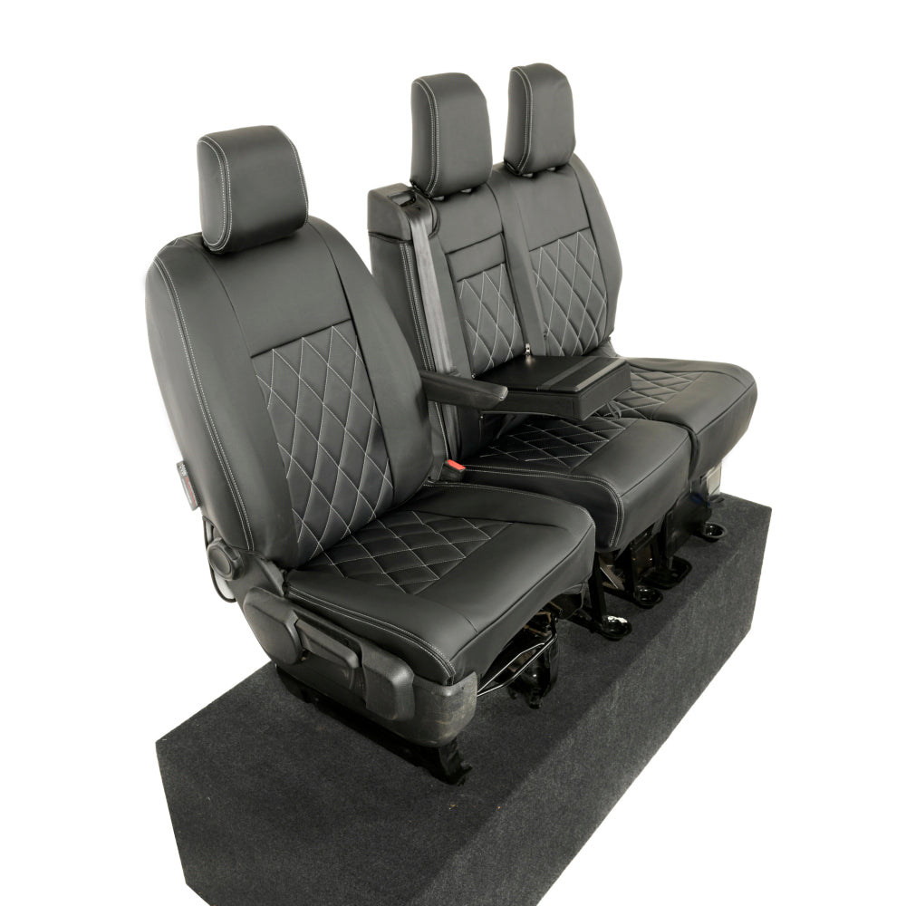 Peugeot Expert Tailored Leatherette Seat Covers (2016 Onwards) - Black - UK Custom Covers